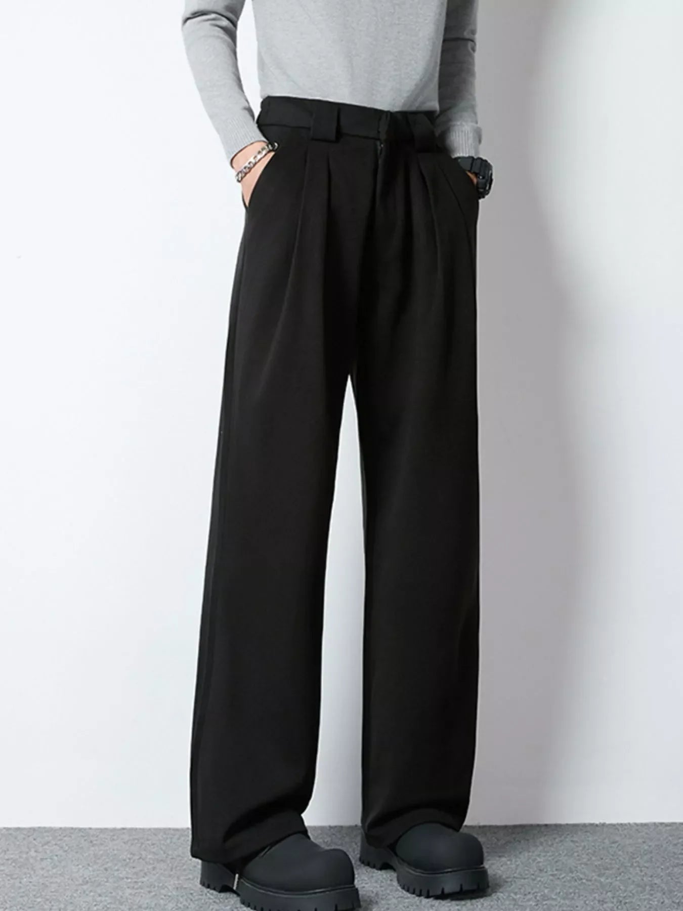 Men's Full Size Wide Leg Pleated Dress Pants Plus Size