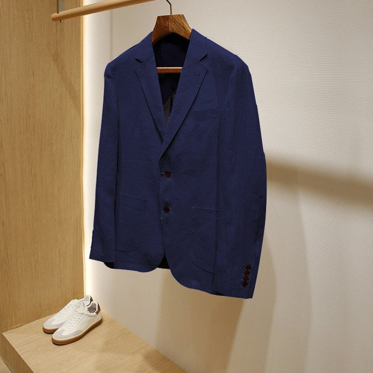 Plus-size Mens Linen Slim-fit Suit Set