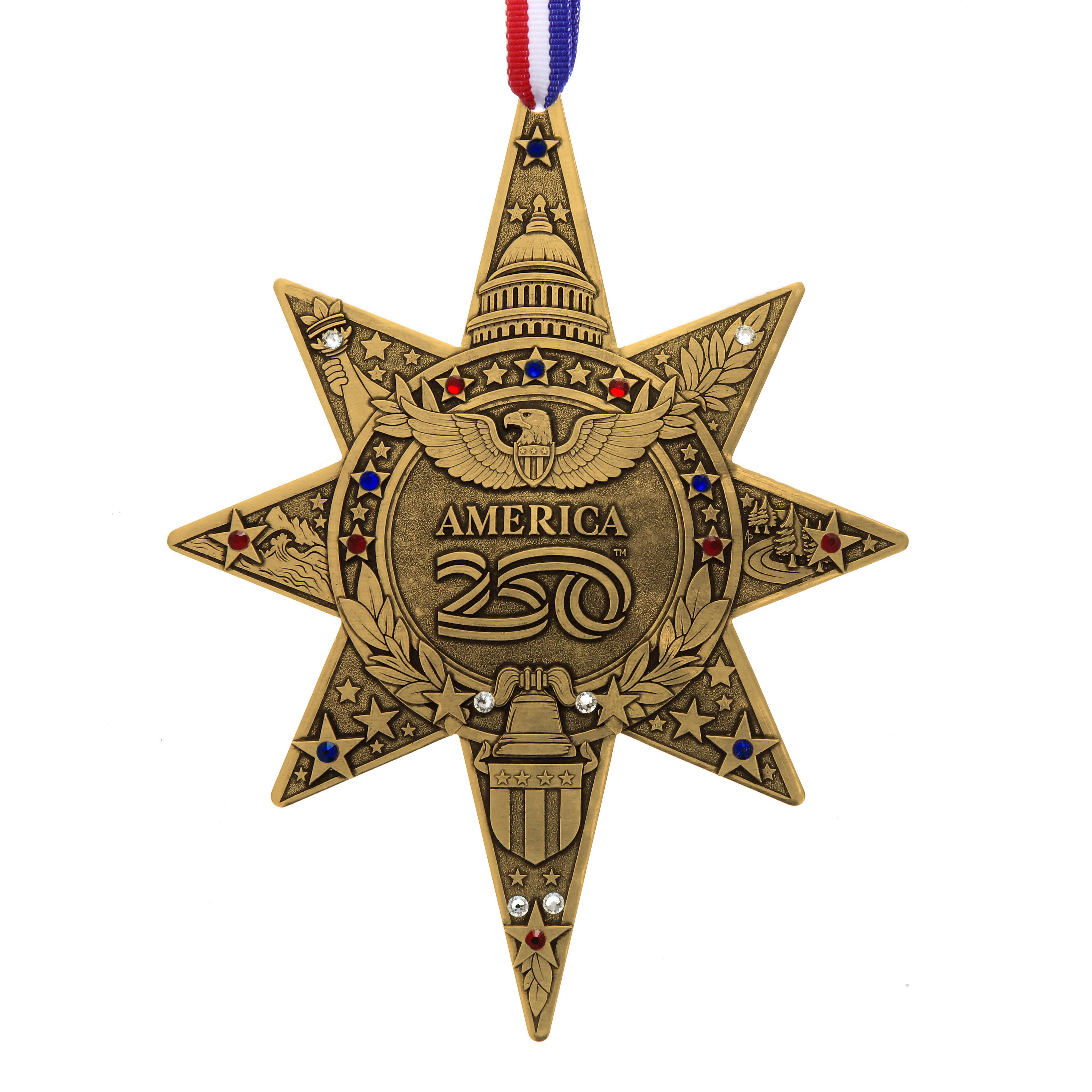 America250 Sea to Shining Sea Commemorative Ornament (Bronze and Crystals)