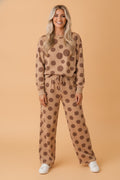 Polka Dot Long Sleeve Top & Drawstring Pants Set