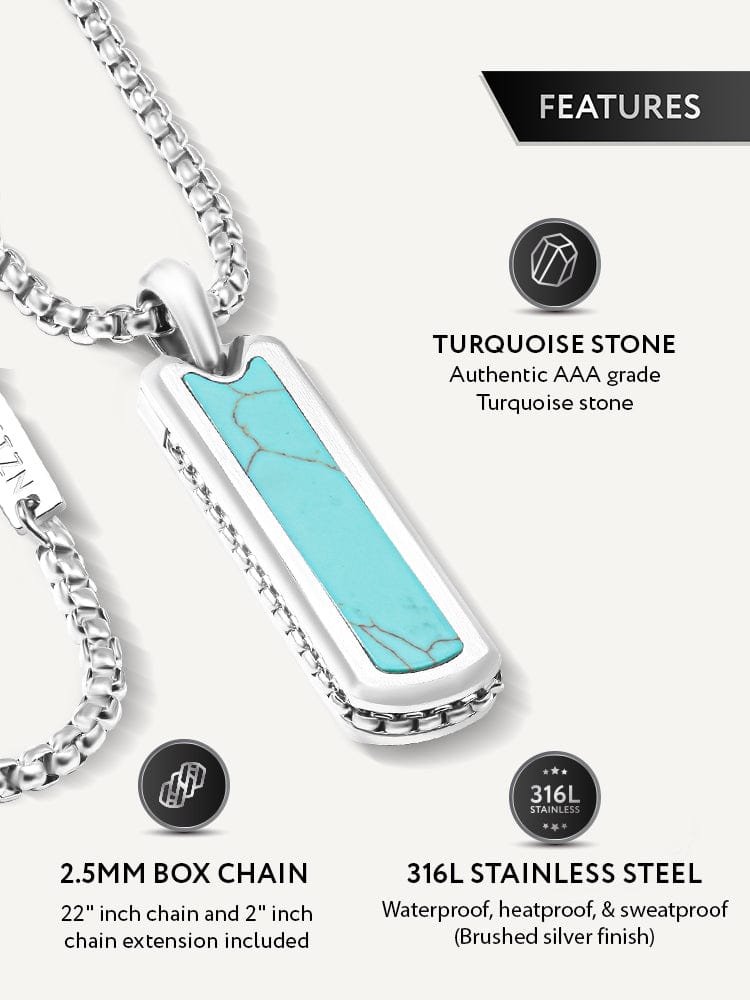 Turquoise Column Pendant Necklace