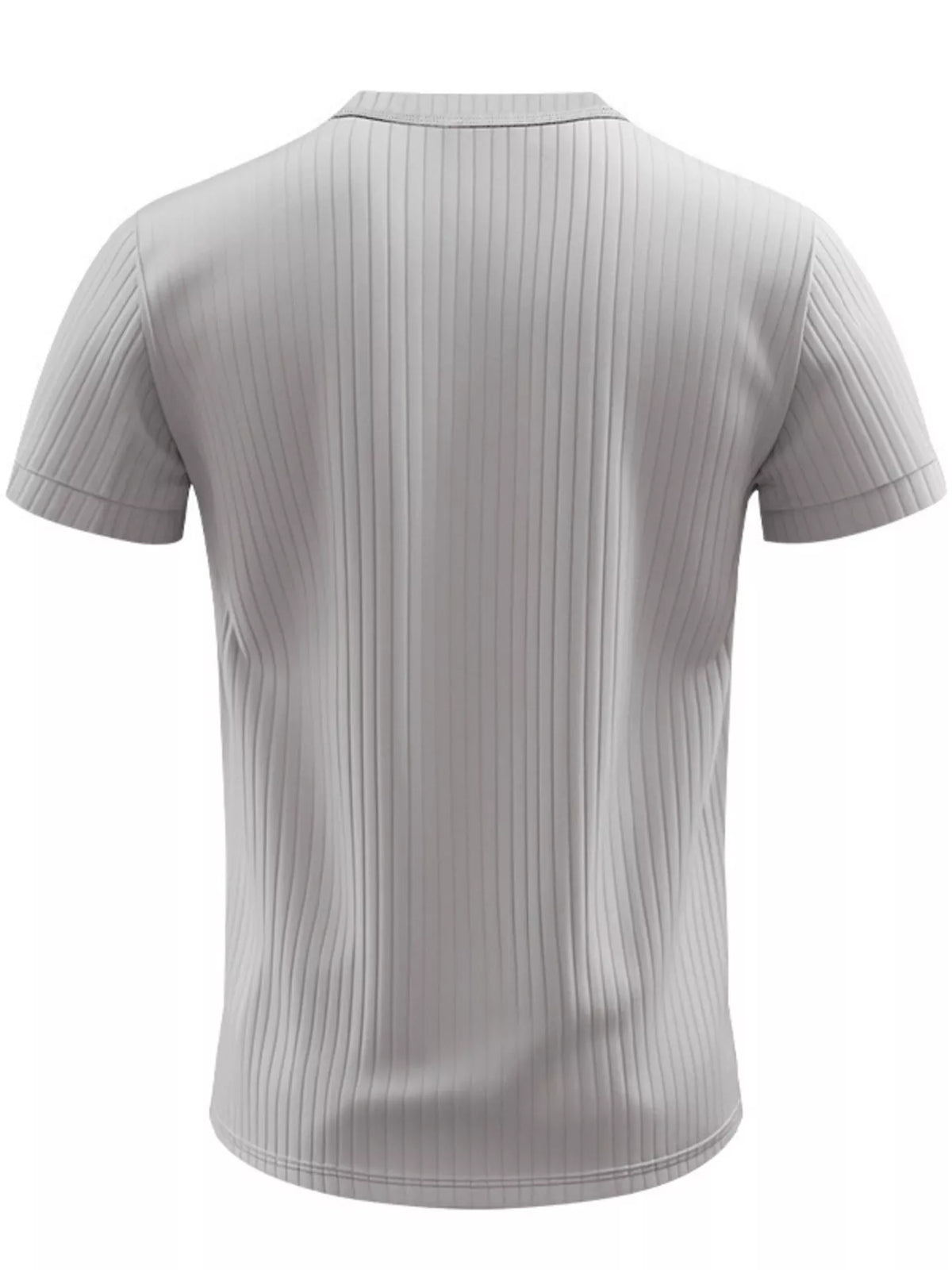 Men's Full Size Casual Ribbed Henley T-Shirt Plus Size