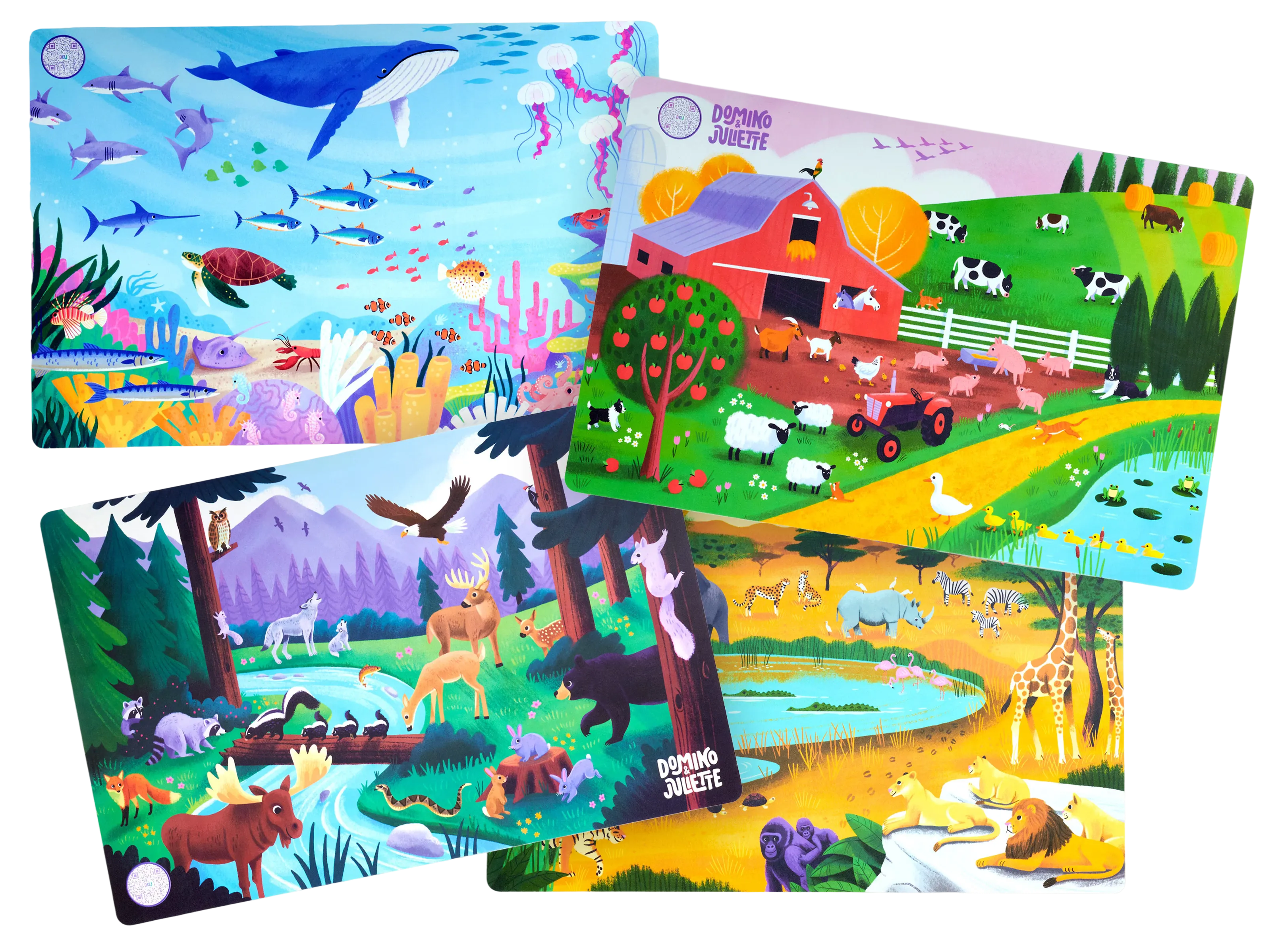 4-pack Toddler Placemat Bundle