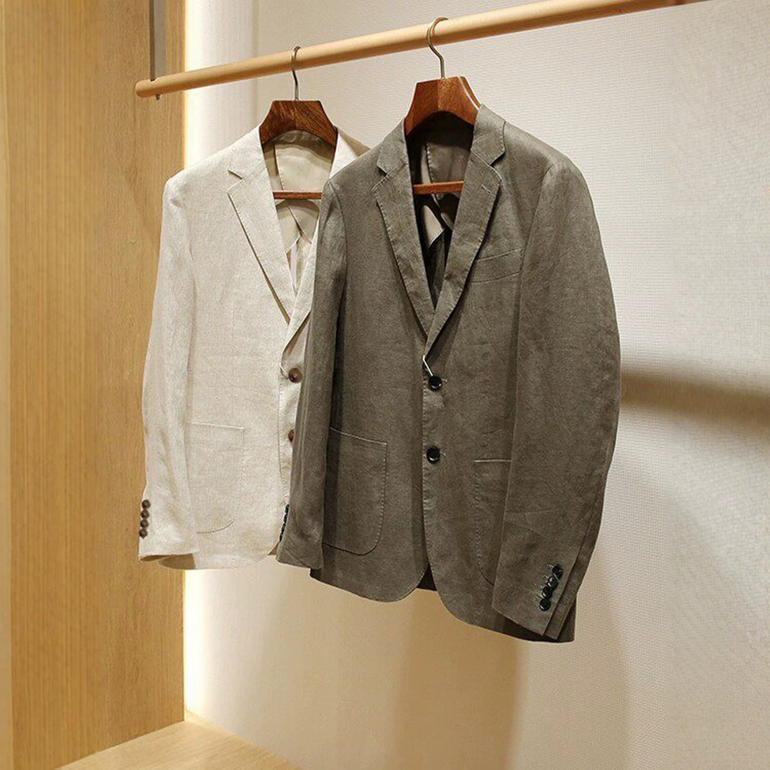 Plus-size Mens Linen Slim-fit Suit Set