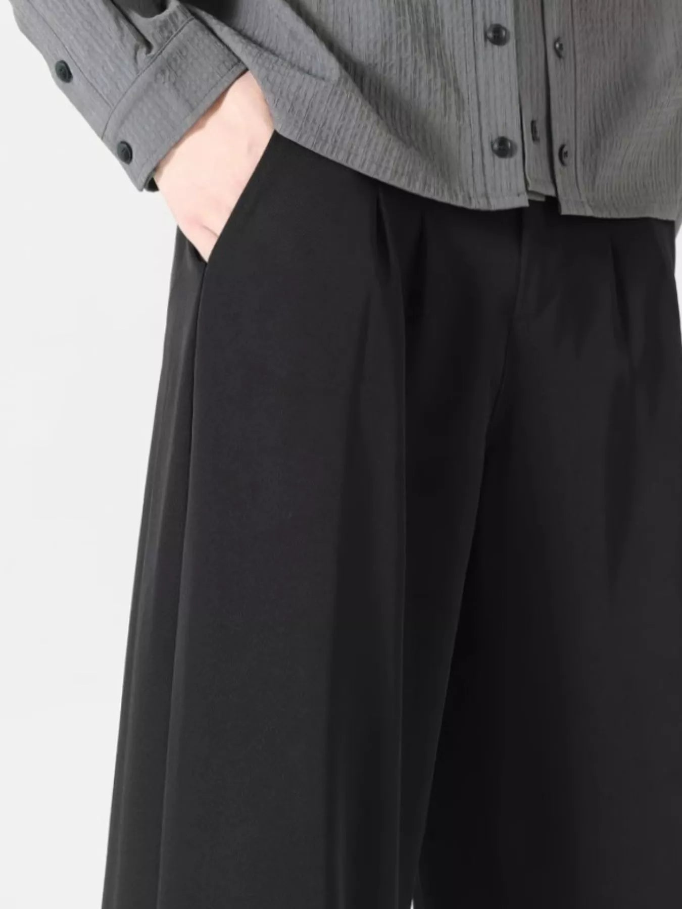 Men's Plus Size Wide Leg Pleated Dress Pants