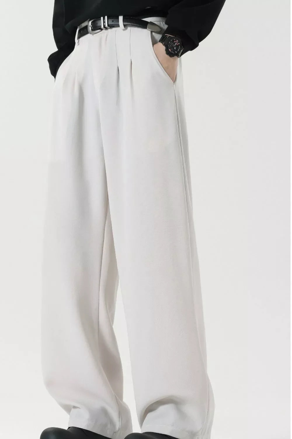 Men's Plus Size Wide Leg Pleated Dress Pants