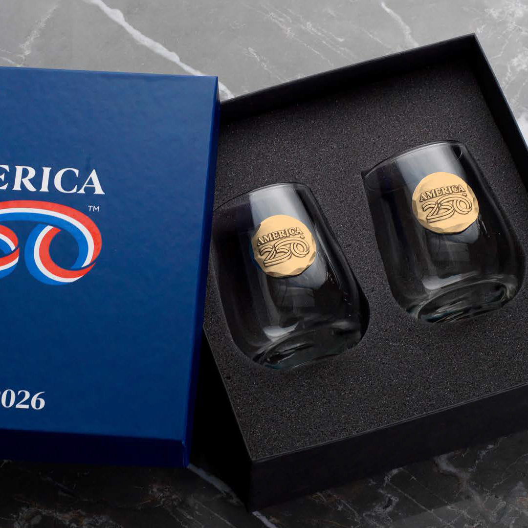America250 2-Piece Wine Glass Commemorative Gift Set (Bronze)