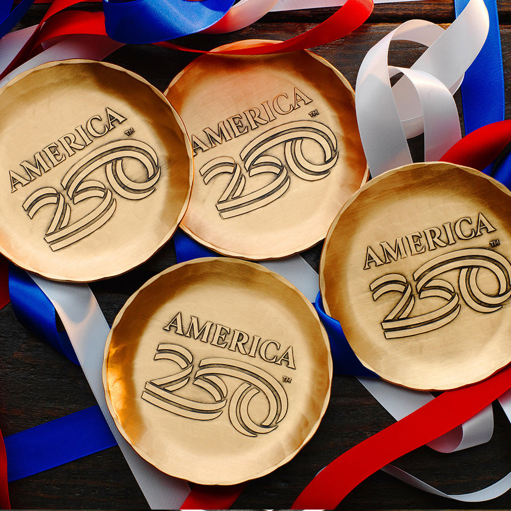 America250 4-Piece Commemorative Coaster Set with Caddy (Bronze)