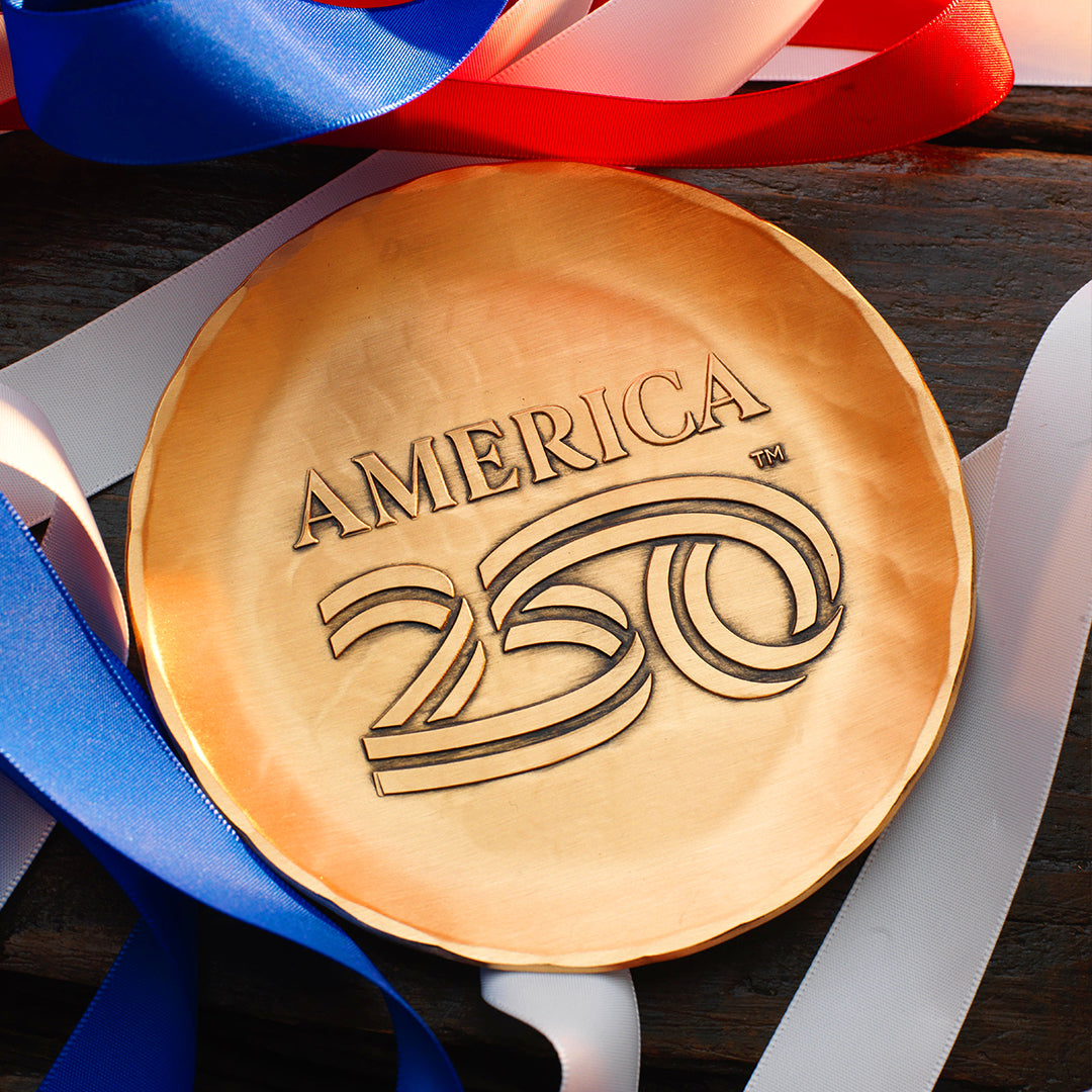 America250 4-Piece Commemorative Coaster Set with Caddy (Bronze)