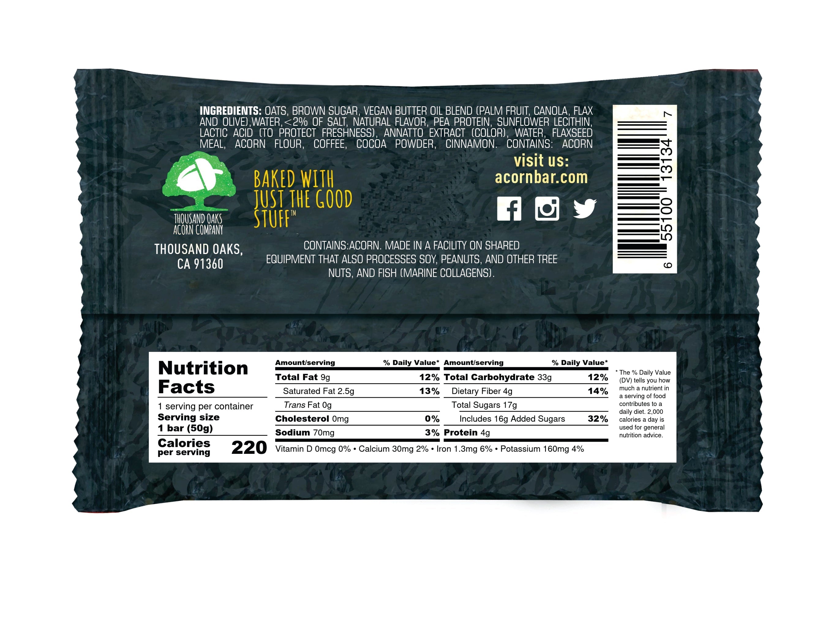 AcornBar - Purely Vegan, Dairy-Free & Gluten-Free Gourmet Snack Bars