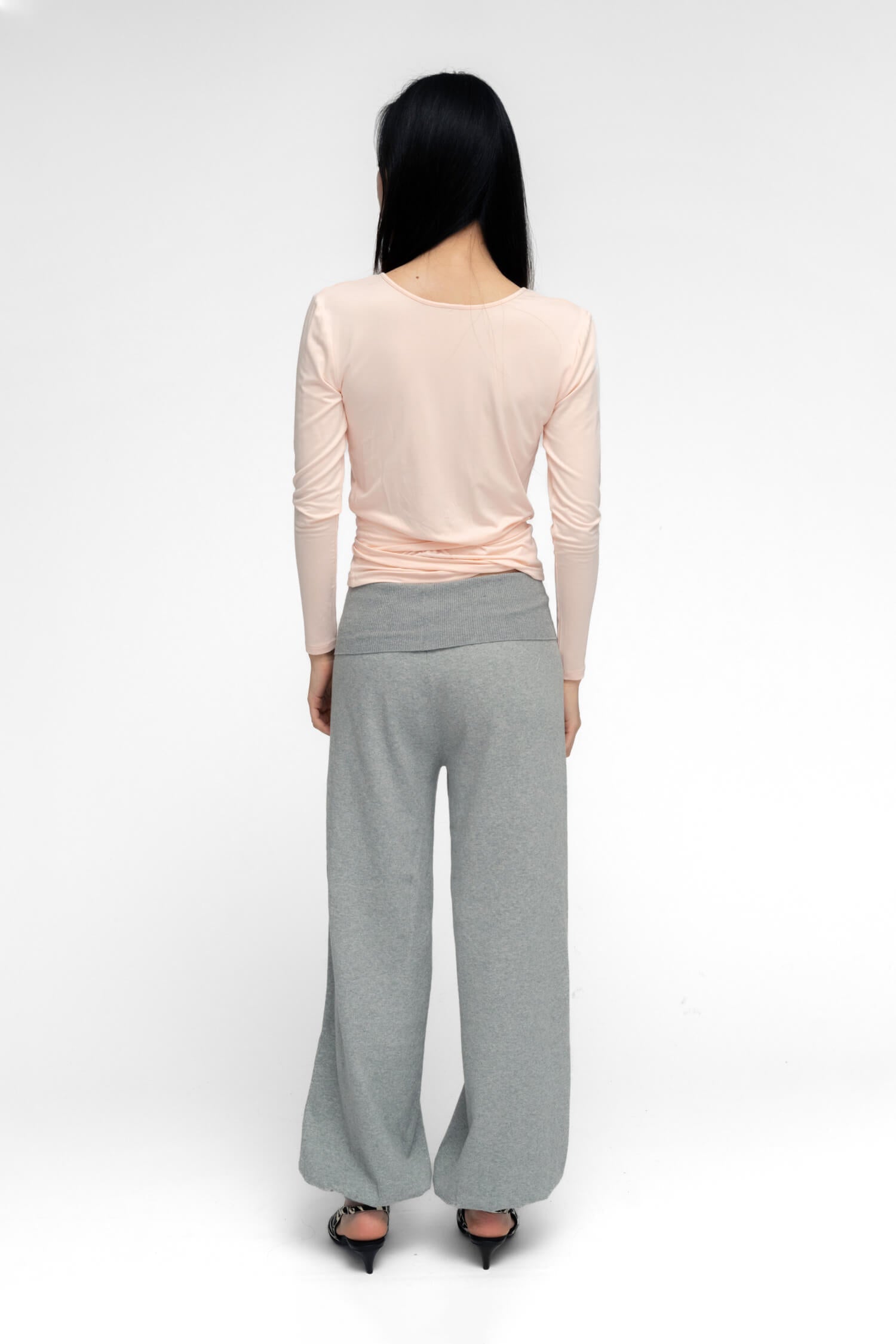 BALLERINA WRAP TOP IN POWDER PINK