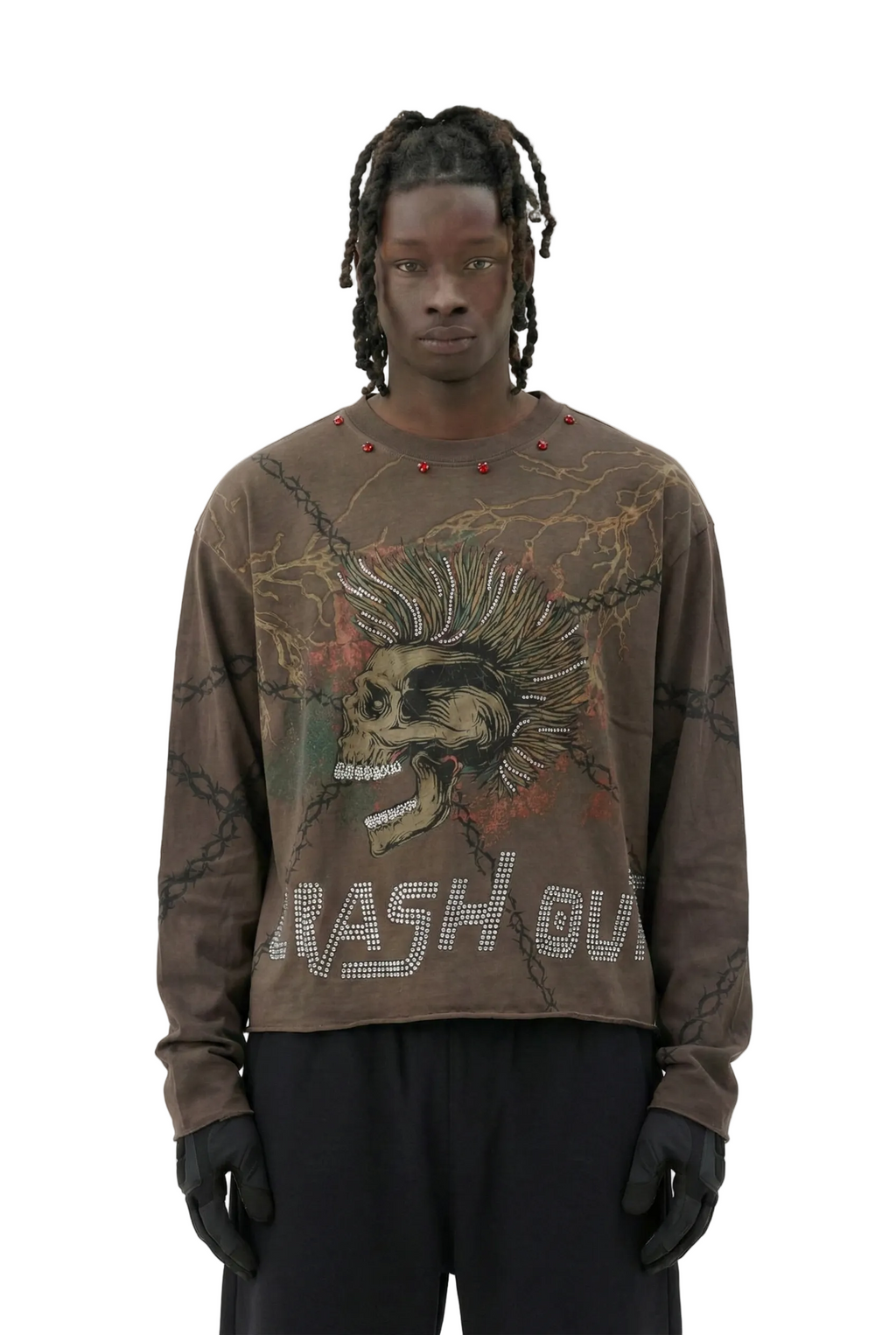 HARDY S/N Jersey Long Sleeve Crop Top Tee