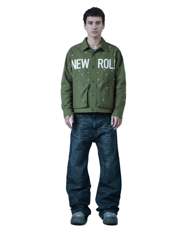 VONT Twill Blended Nylon Crop Top Jacket