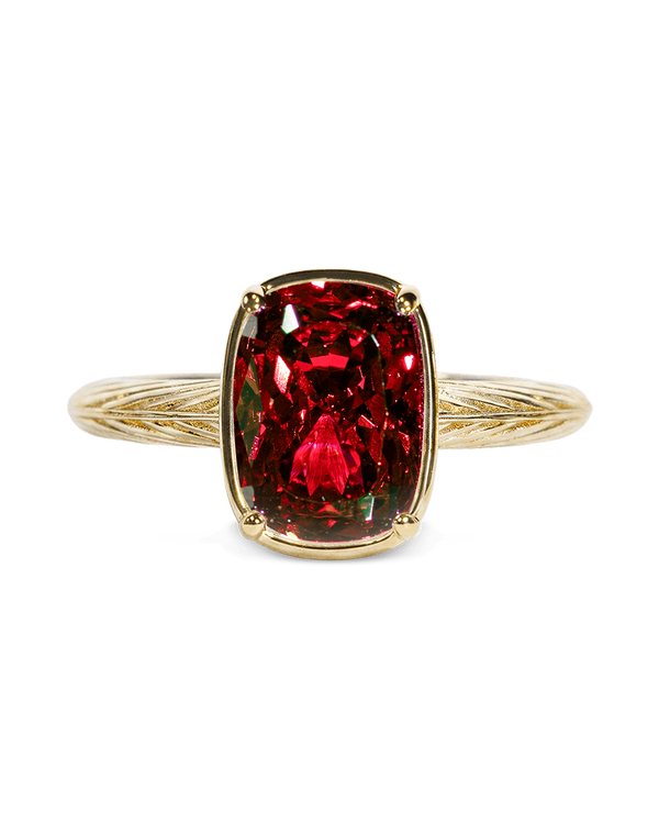 Sterling Silver Mini Garnet Elongated Cushion Ring