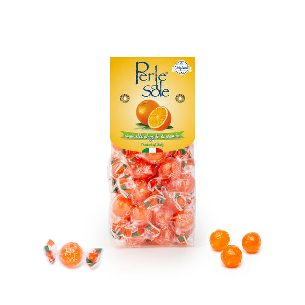 Perle di Sole Sorrento Orange Drops — Italian Hard Candy (7 oz / 200g)