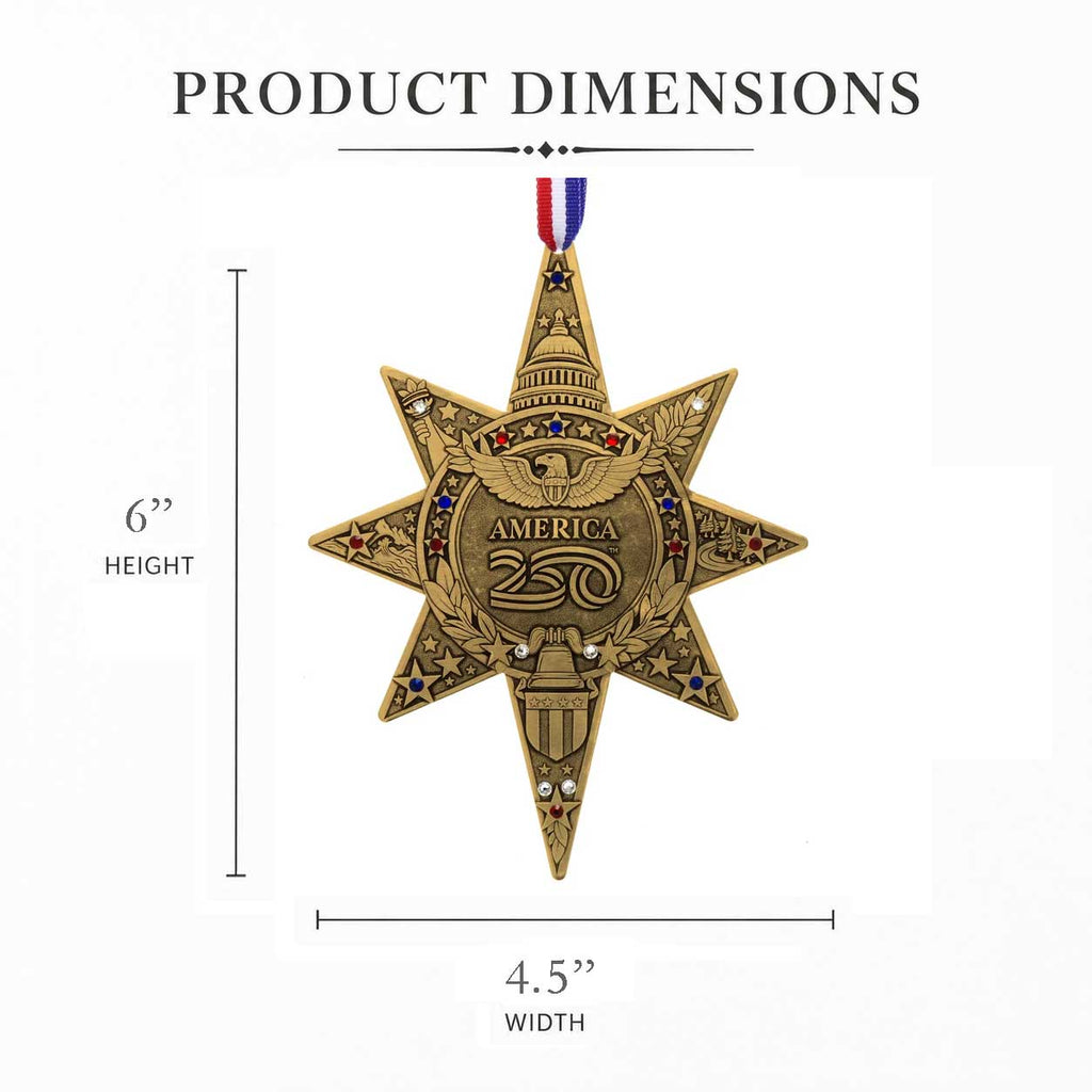 America250 Sea to Shining Sea Commemorative Ornament (Bronze and Crystals)