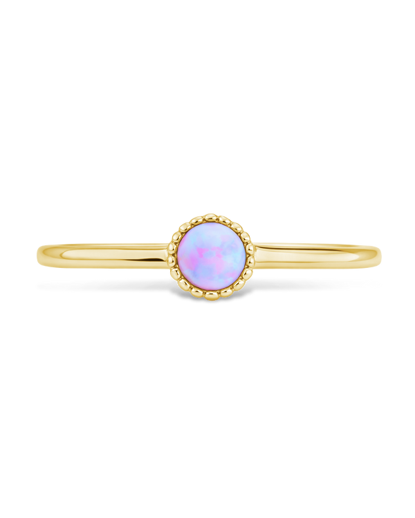 Sterling Silver Blue Opal Solitaire Ring