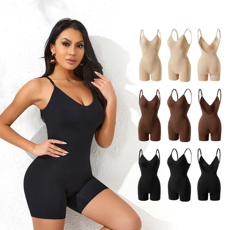 New Bodysuit Shapewear Women Tank Top Tummy Control Full Body Shaper Anti Chafing Shorts Slimming Waist Butt Lifter Seamless