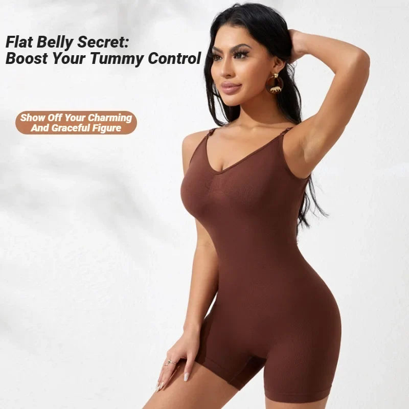 New Bodysuit Shapewear Women Tank Top Tummy Control Full Body Shaper Anti Chafing Shorts Slimming Waist Butt Lifter Seamless