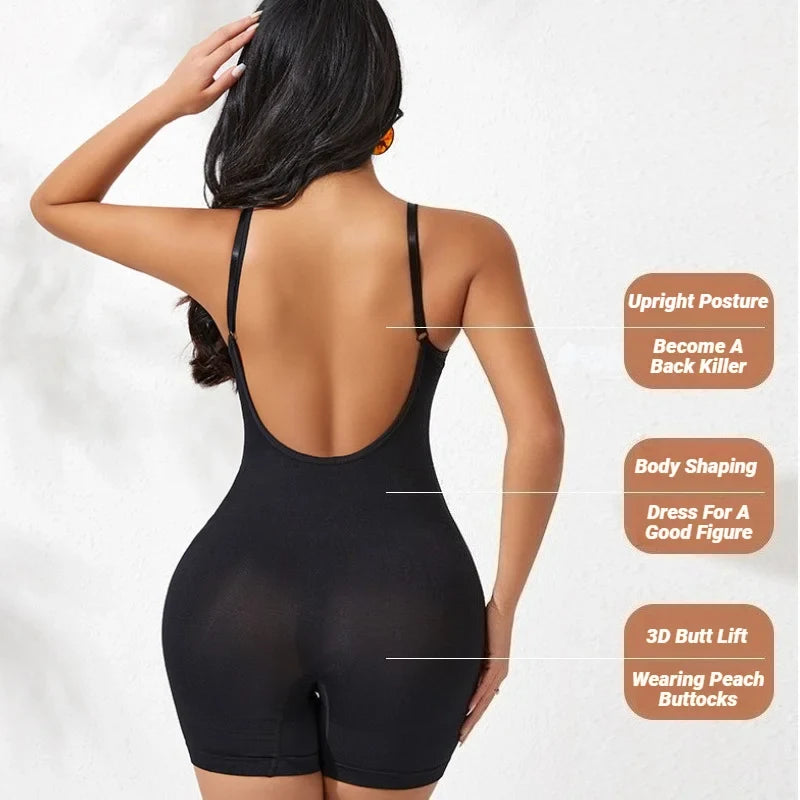 New Bodysuit Shapewear Women Tank Top Tummy Control Full Body Shaper Anti Chafing Shorts Slimming Waist Butt Lifter Seamless