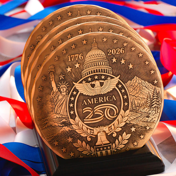 America250 Sea to Shining Sea 4-piece Coaster Set (Bronze)