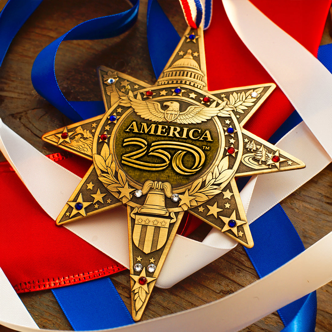 America250 Sea to Shining Sea Commemorative Ornament (Bronze and Crystals)