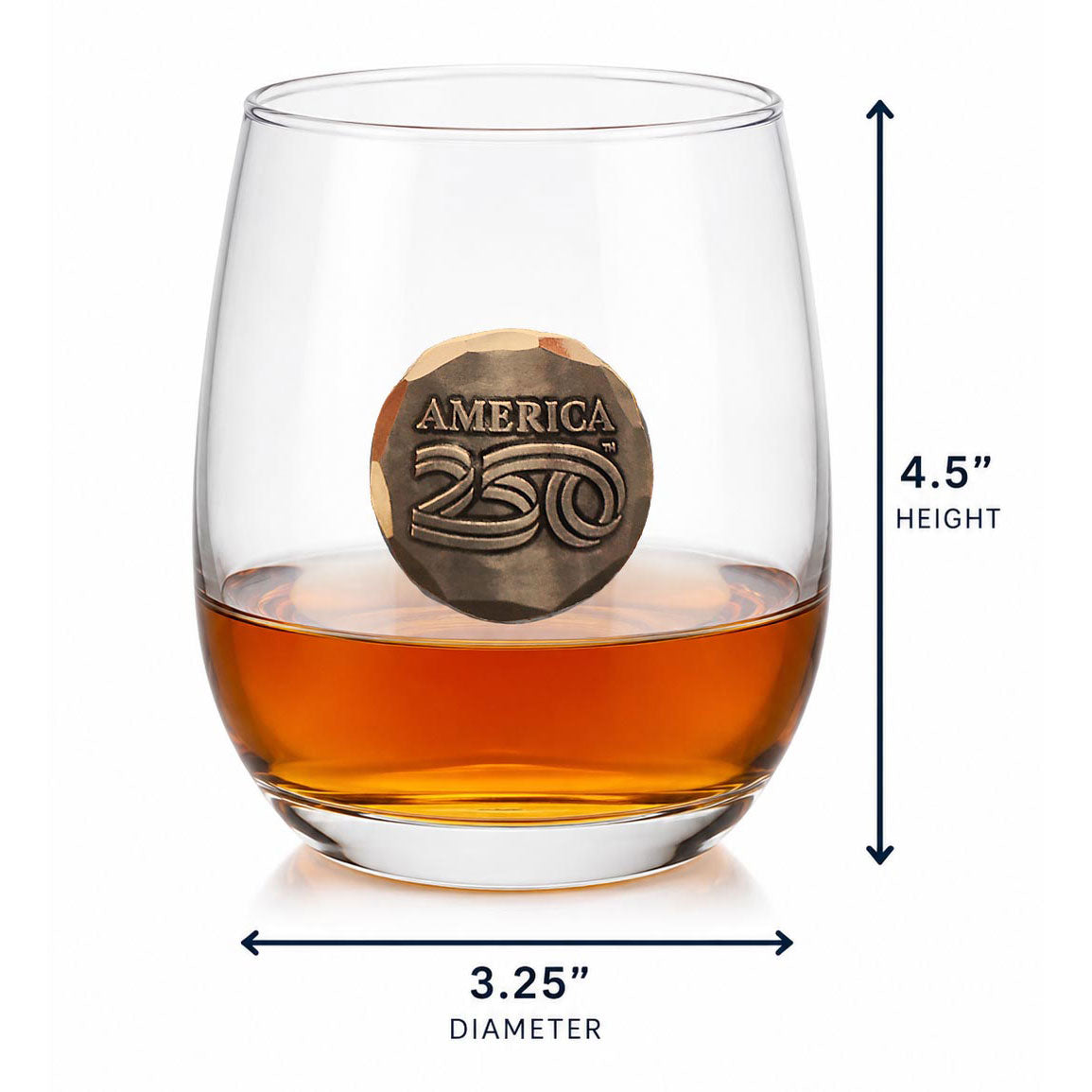 America250 2-Piece Wine Glass Commemorative Gift Set (Bronze)