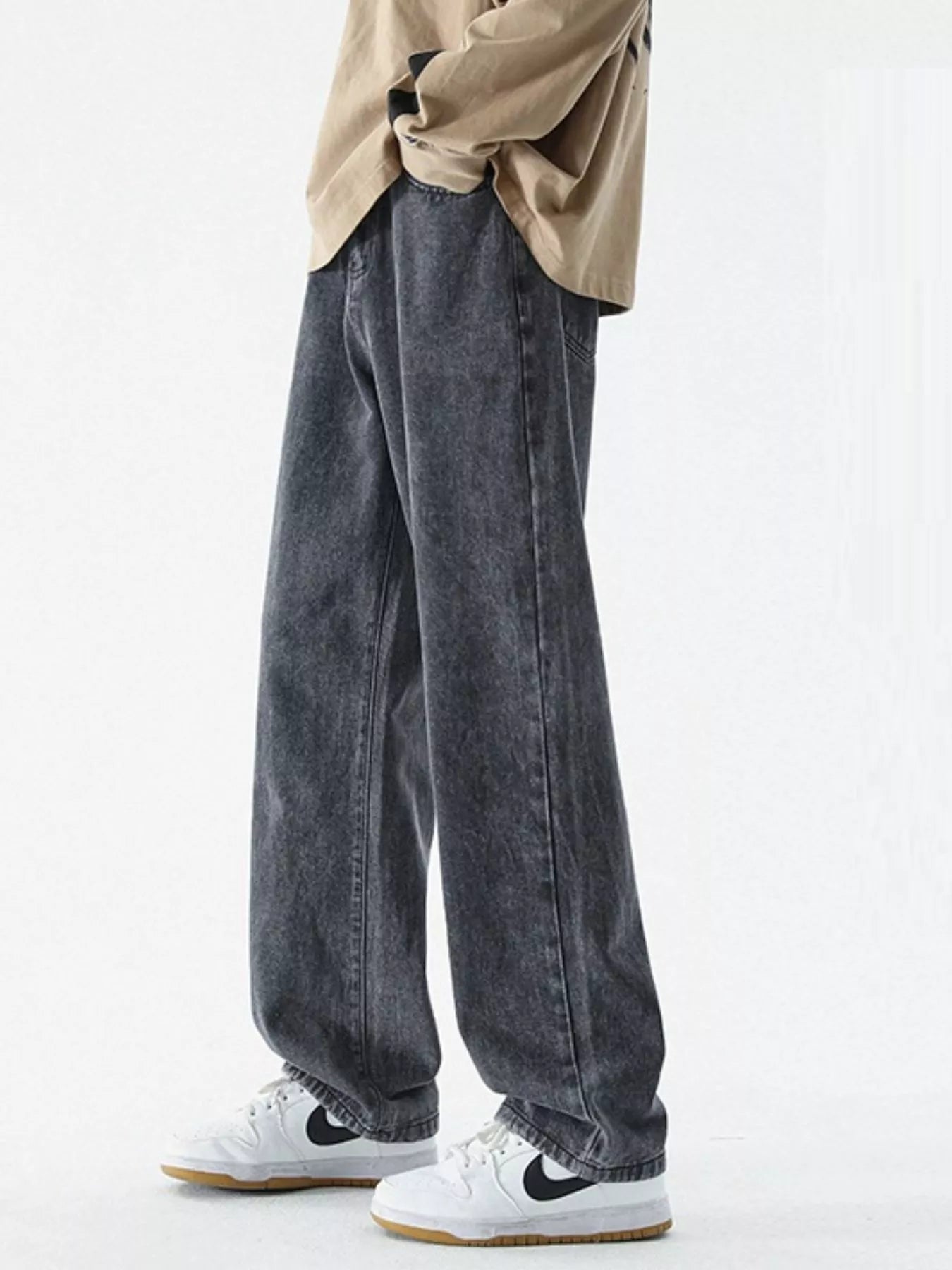 Men's Full Size Loose Fit Wash Jeans Plus Size
