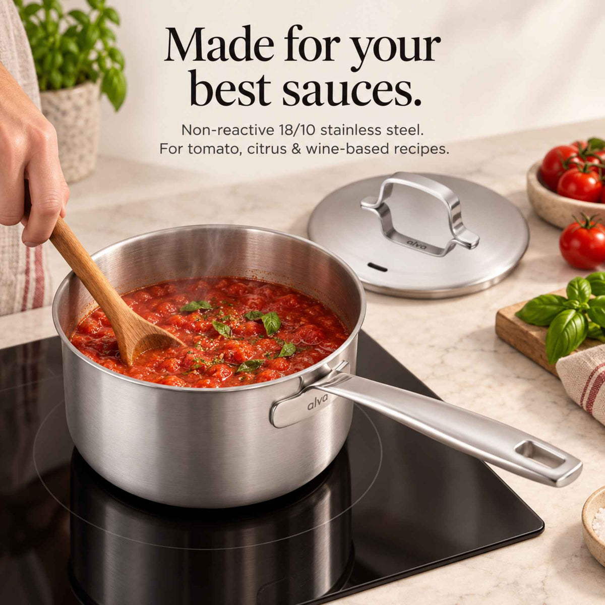5-Ply Stainless Saucepan with Lid