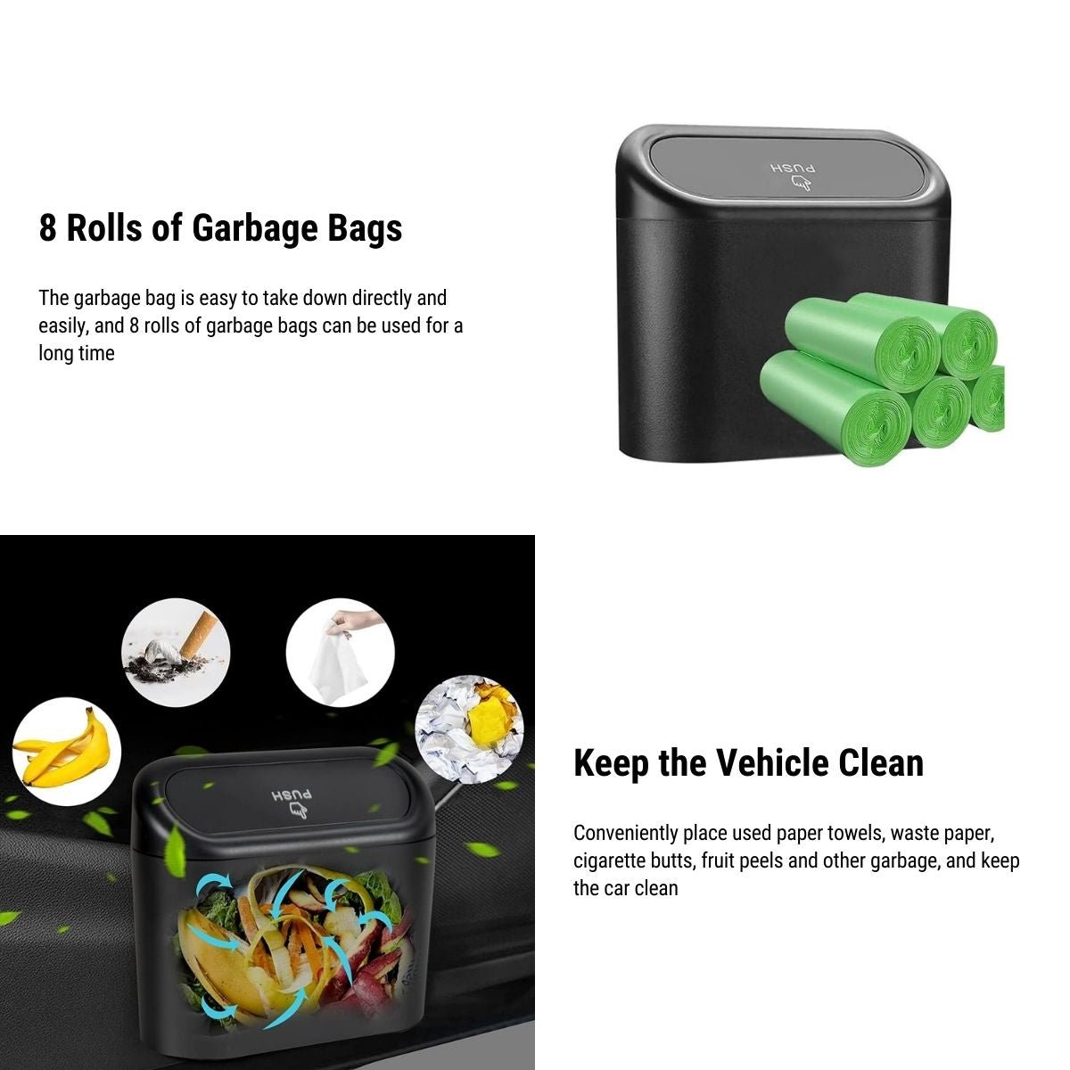 Car Trash Can for Tesla — 8 Rolls Included