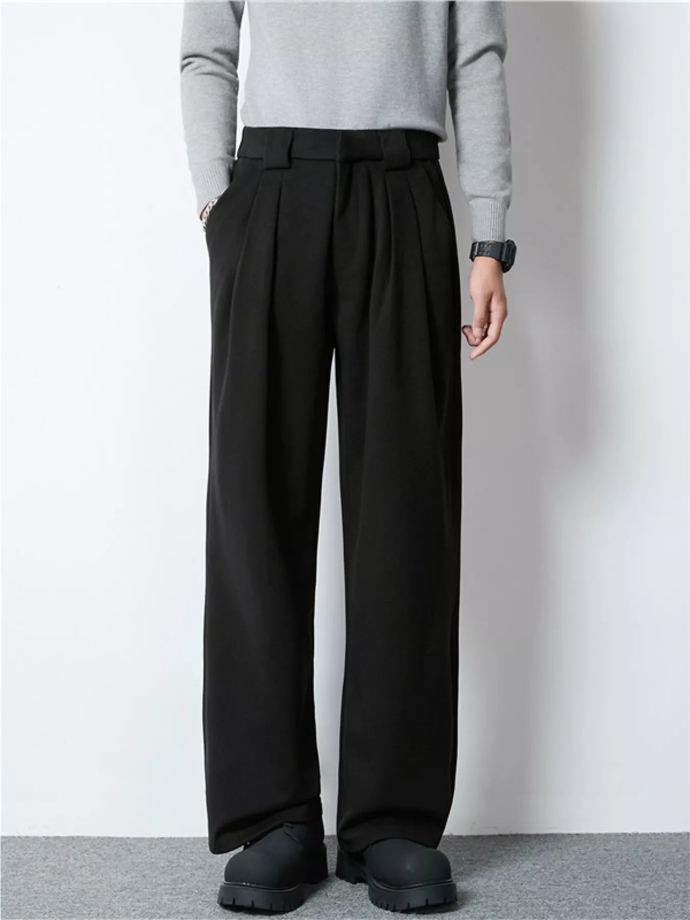 Men's Full Size Wide Leg Pleated Dress Pants Plus Size