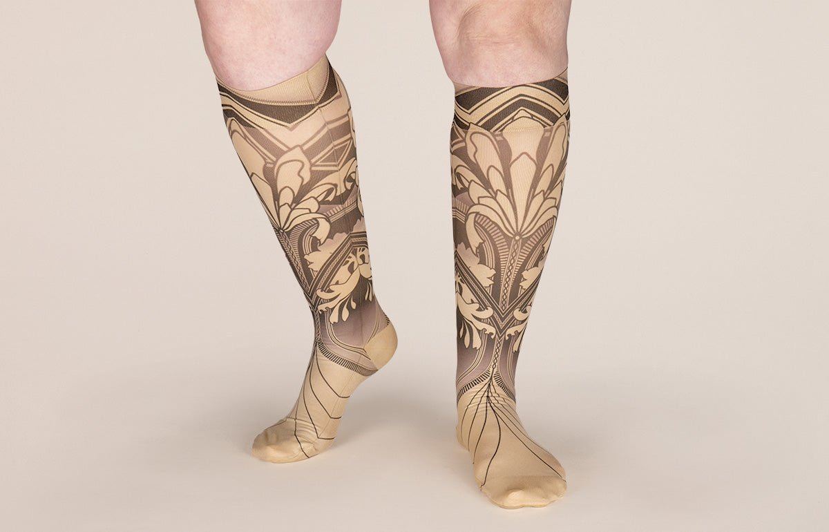 Gatsby Beige Gradient Compression Socks