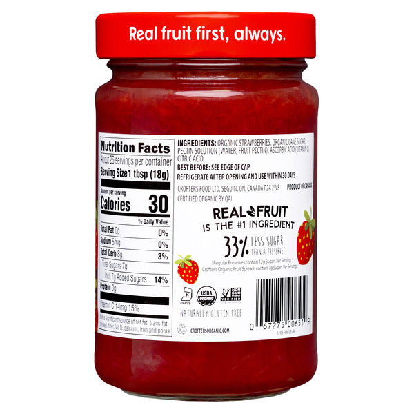 Crofter's Organic Strawberry Premium Fruit Spread