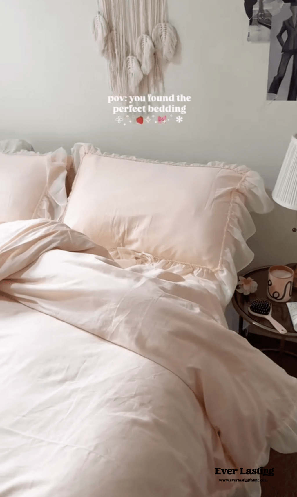 Ribbon Bow Airy Lace Bedding Set / Blue