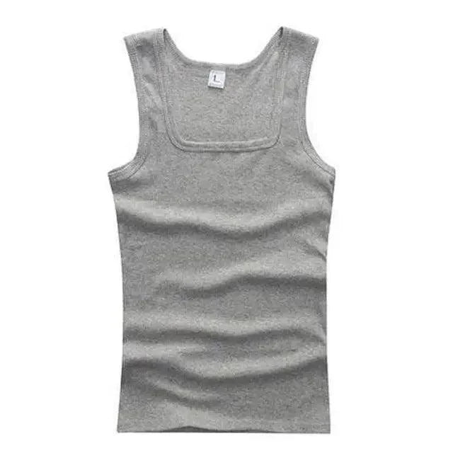 Summer Plus Size Summer Good Men Clothing Tank Tops Elegant Black White Gray Singlets Sleeveless Fitness Men Vest Bodybuilding Vest Summer Men's Vest Gym Casual Vest Sleeveless Vest Clothes